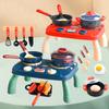 1 Set Mini Kitchen Cooking Playset Adjustable Knob Stove with Sound Light Cookware Utensils Accessories Toddlers Children Chef Pretend Play