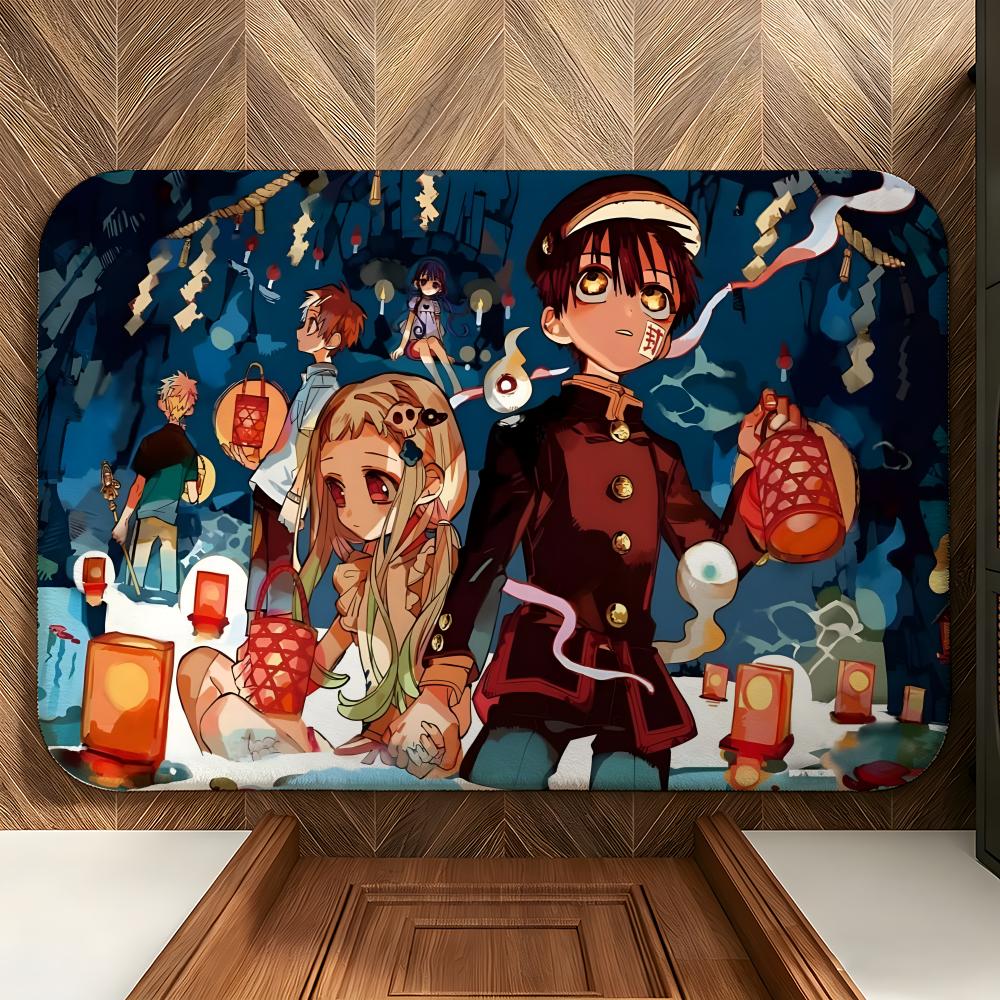 Anime Toilet-Bound H-Hanako-kun Floor Mat Soft Flannel Floor Mat Suitable for Entryways, Living Rooms, Bedrooms, and Bathrooms
