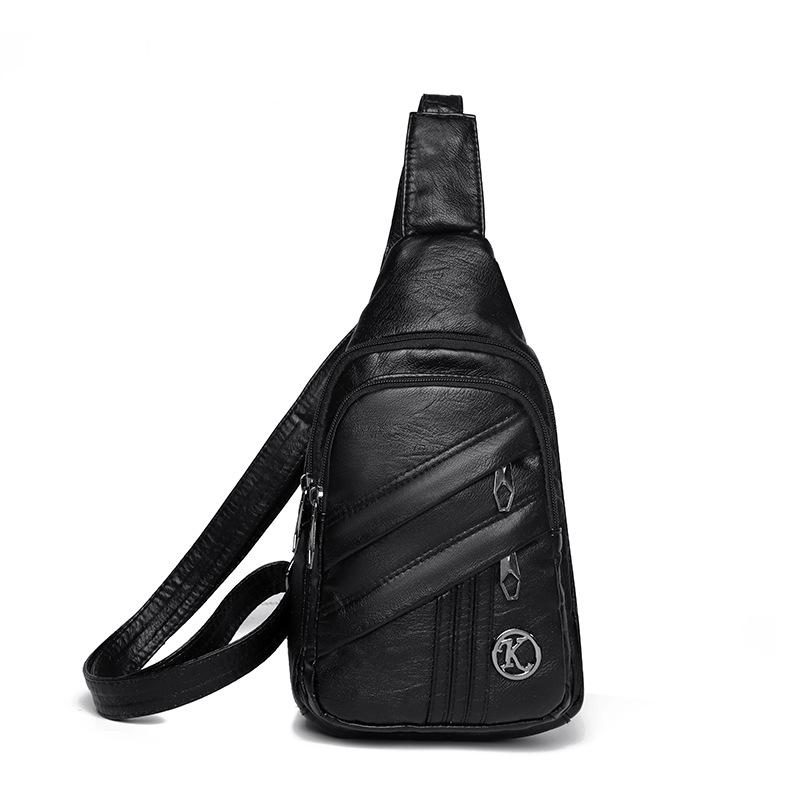 

Женская нагрудная сумка из мягкой кожи, сумка через плечо, спортивная сумка для мобильного телефона на открытом воздухе чёрный