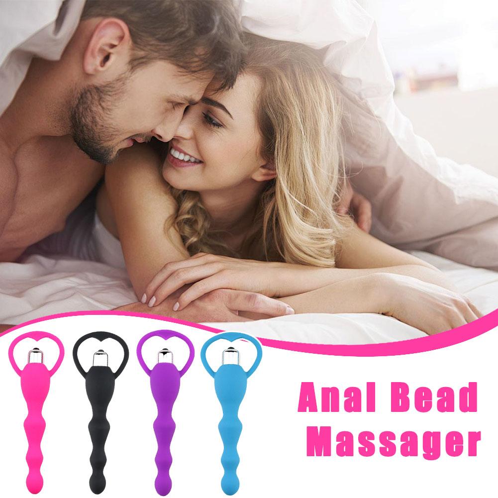 Anal Vibrator Sex Toy for Women Anal Beads Vibrators Gay Prostate Massage Smooth Butt Soft Silicone Plug Silicone Adult Products
