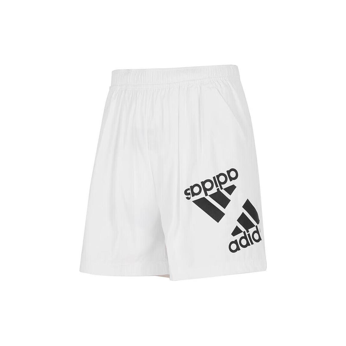 

Adidas Logo Print Прямые спортивные шорты Женские брюки Белые HE9950 XXL