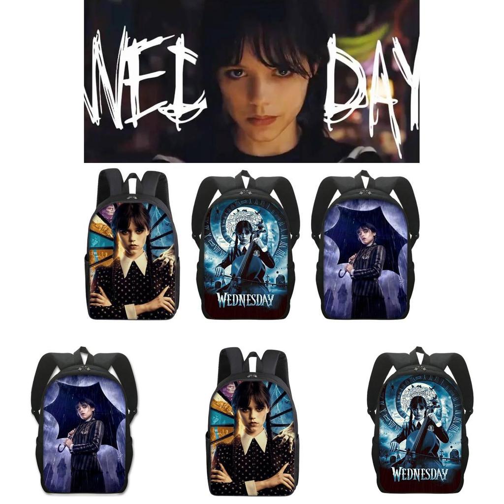 2023 New Wednesday Addams Backpack For Elementary School Students Double Layer Design For Boys And Girls