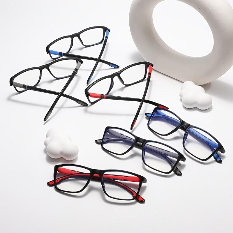 6PCS Sporty Ultra-Light TR90 Sports Reading Glasses Fashion Anti-Blue Light Reading Glasses Sports Frames Unisex Men Women