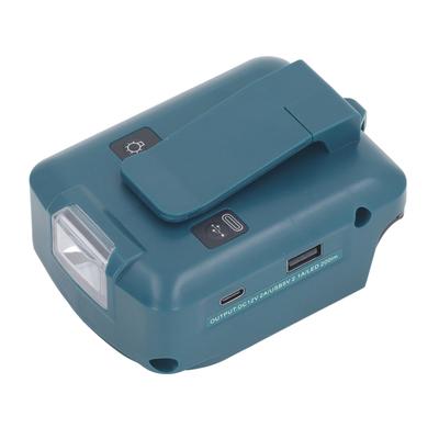 Lithium Battery To DC12V2A QC3.0 5V2.1A USB PD18W TYPE C Output Adapter with LED Light Belt Clip