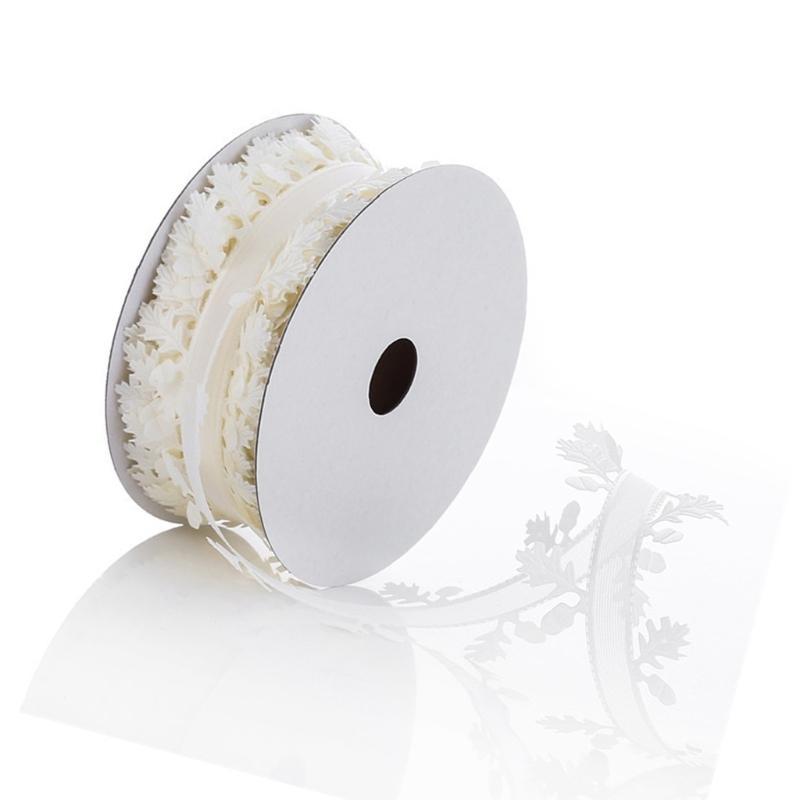 F26C 21Yards Leaves Ribbon 40mm Wide Wrapping Ribbons for Wedding Christmas Packaging