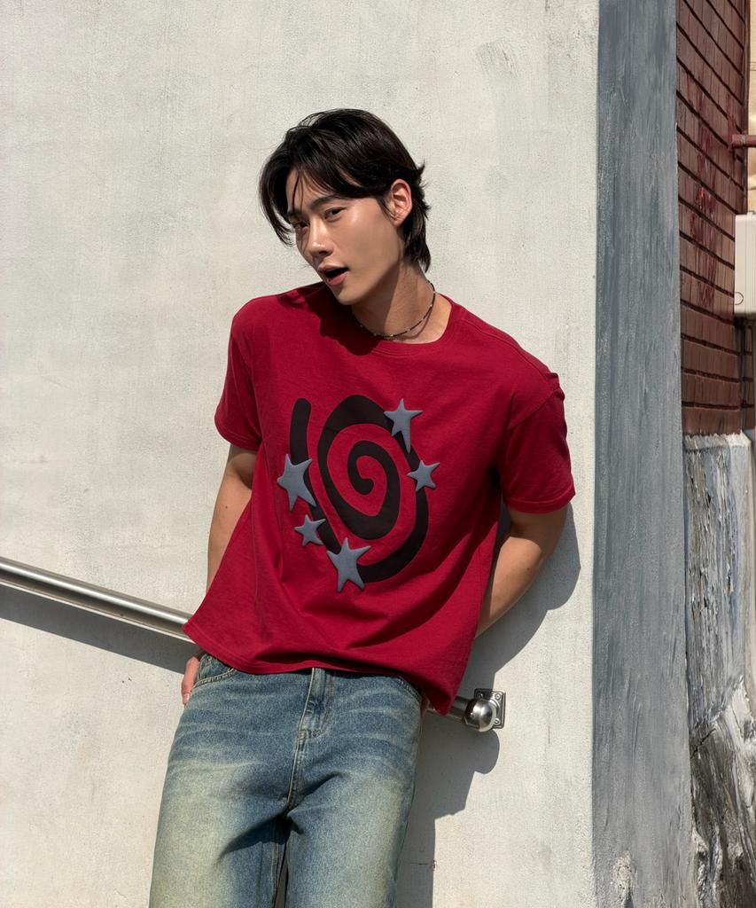 AMOU Molly Star Half T-Shirts Red