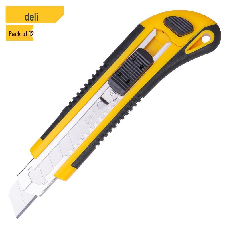 Deli 18mm Rubber-Coated Utility Knife (12-Pack) 18mm