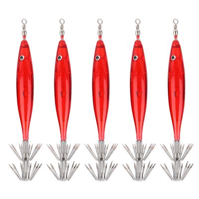 Anzuelo de Calamar de Alta Calidad Señuelo Cebo Piezas Accesorio de Pesca(rojo)