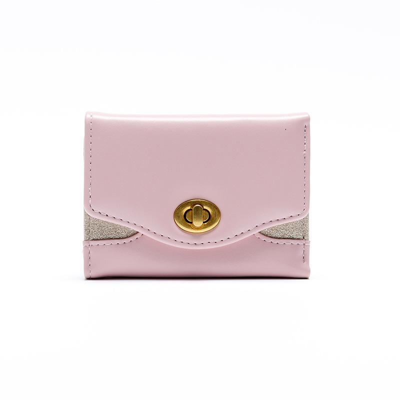 Women's short wallet, cute large capacity, multi-card position, simple ins student lock 30% off change bag tide