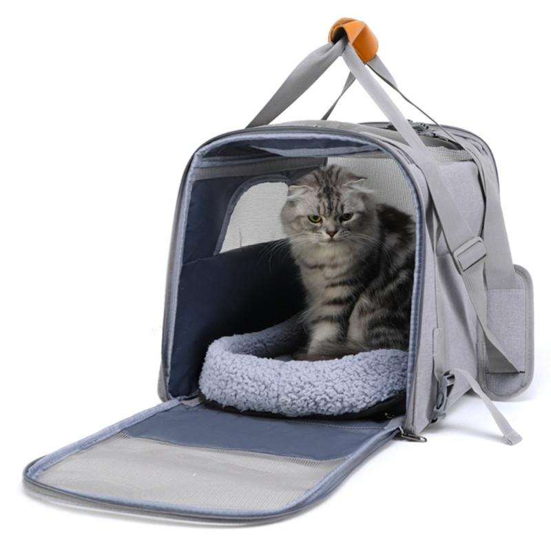 Small Pet Carriers Bag with Ventilated Mesh Window Side Storage Pocket for Commuting and Short Trip Easy to Carry