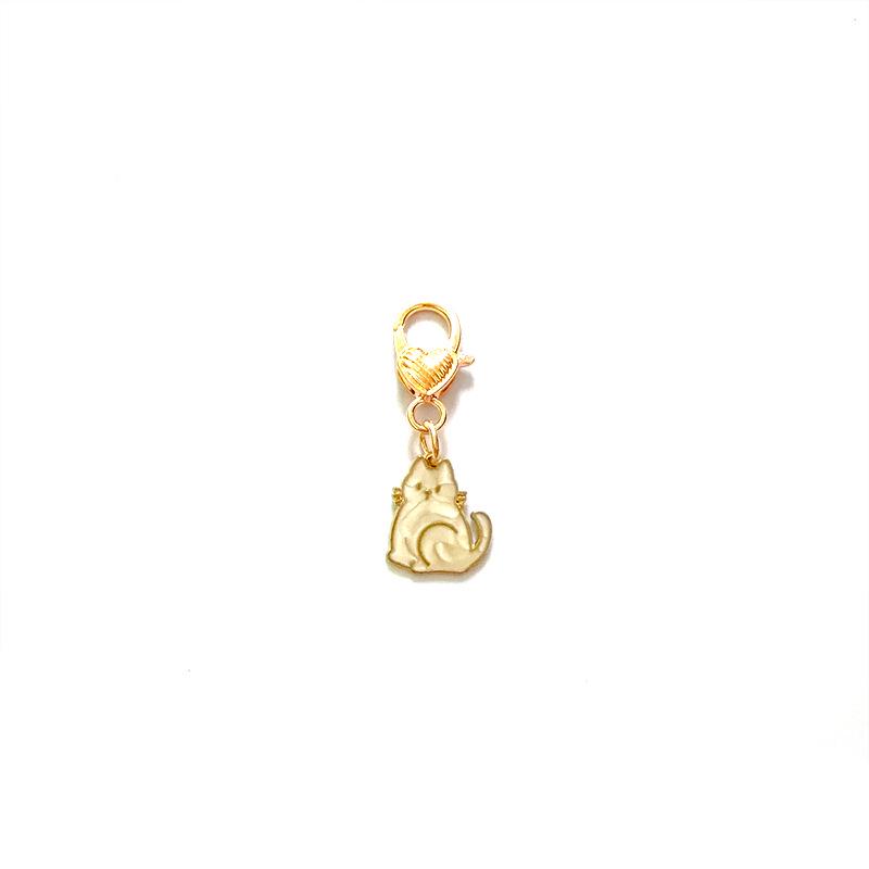 Pearlescent Kitten Keychain with Lobster Clasp Pendant