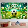 Nuxovilar Soccer Birthday Banner - Sports Theme Party Backdrop with Balls, 71x43 Inch Large Decor for Boys, Kids, Yard Sign, Reble Stadium Background