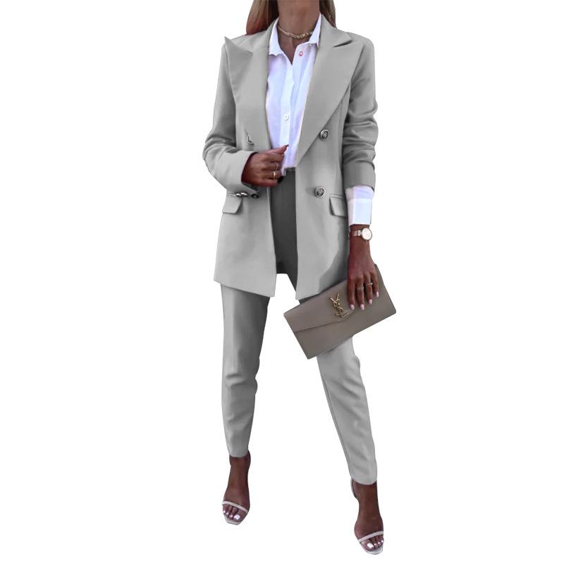 Two Pieces Blazers Clothing Sets for Women Autumn Spring Office Lady Elegant Blazer Suits Long Sleeve Coats and Pencil Pants