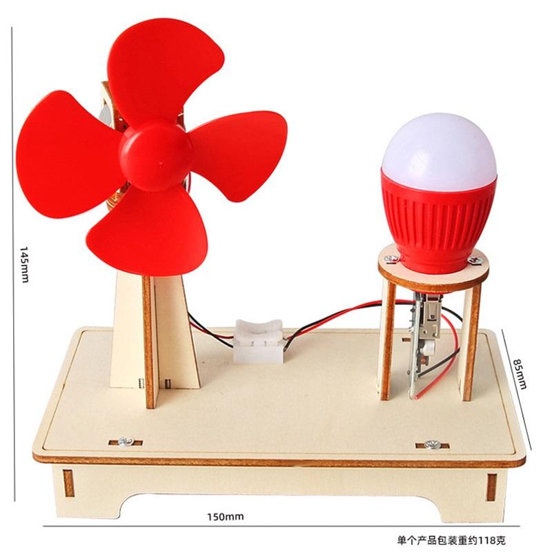 Diy Handmade Wooden Wind Generator Model Kids Science Toy Funny Technology Physics Kit Educational Toy For Children Learning Toy