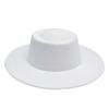Formal Britishstyle Hat Wide Brim Flat Top Solid Color Winter Frenchinspired