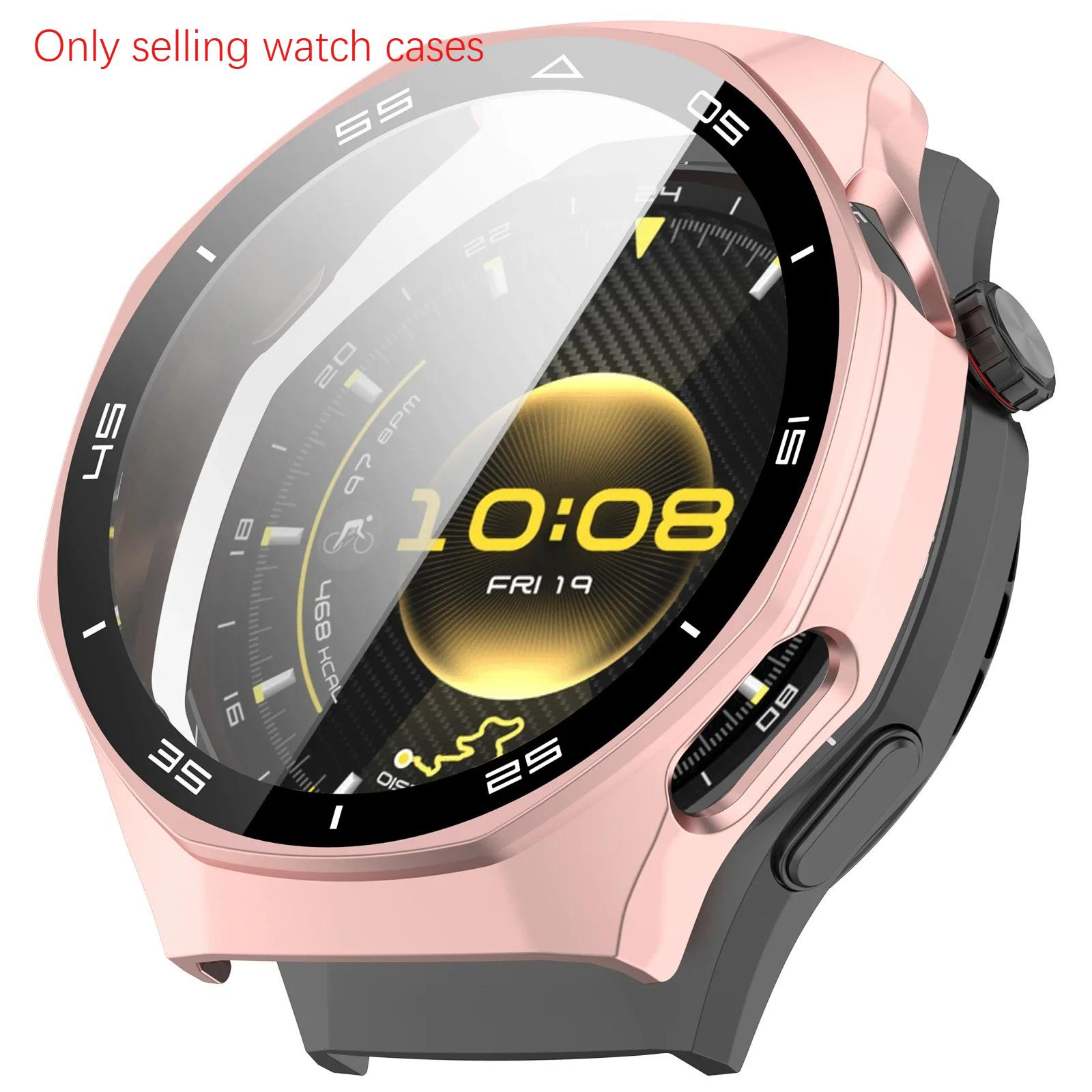 

Стекло+Чехол для Huawei Watch GT6 Pro 46мм Стекло Защитная пленка для экрана от царапин и Жесткий ПК Защитный бампер для GT 6 Аксессуары For GT 6 pro 46mm розовый