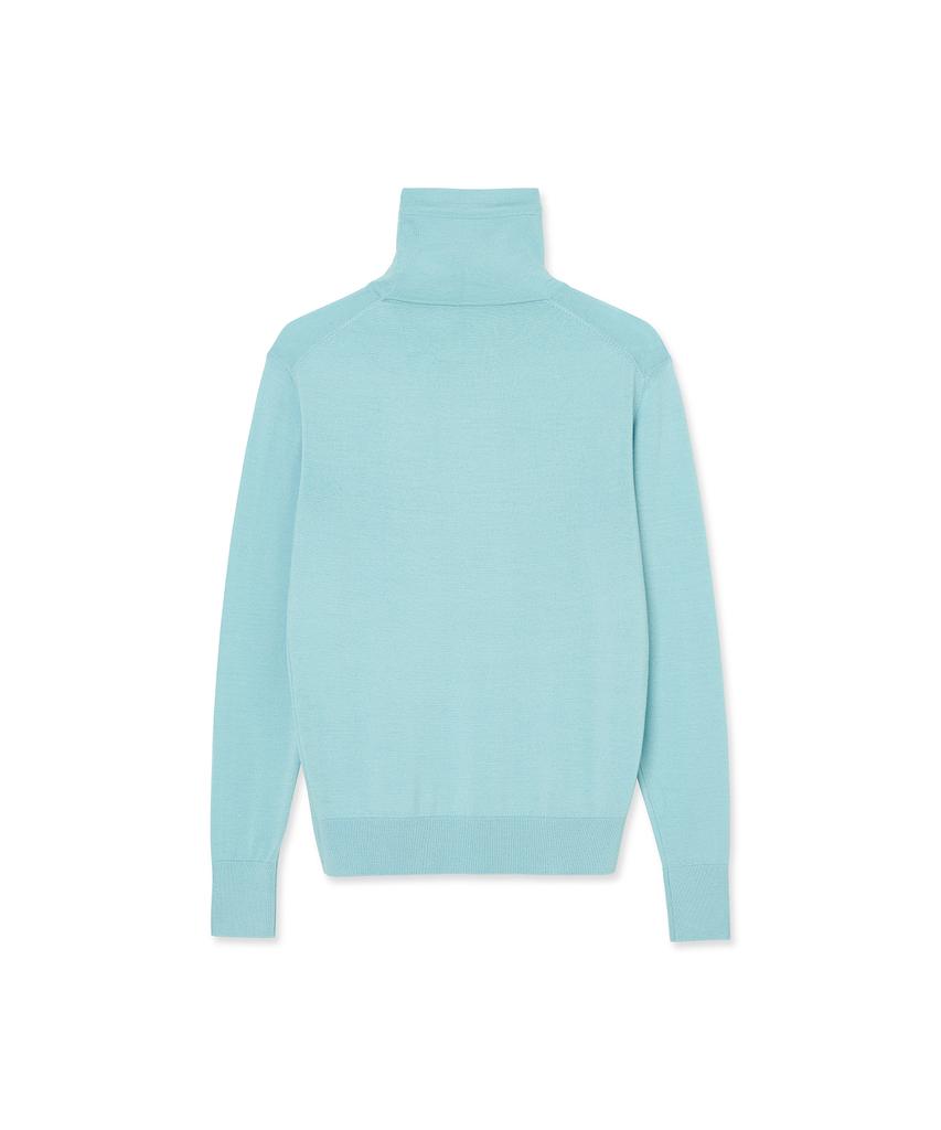 IOLO String Wool Silk Turtleneck_Light Blue