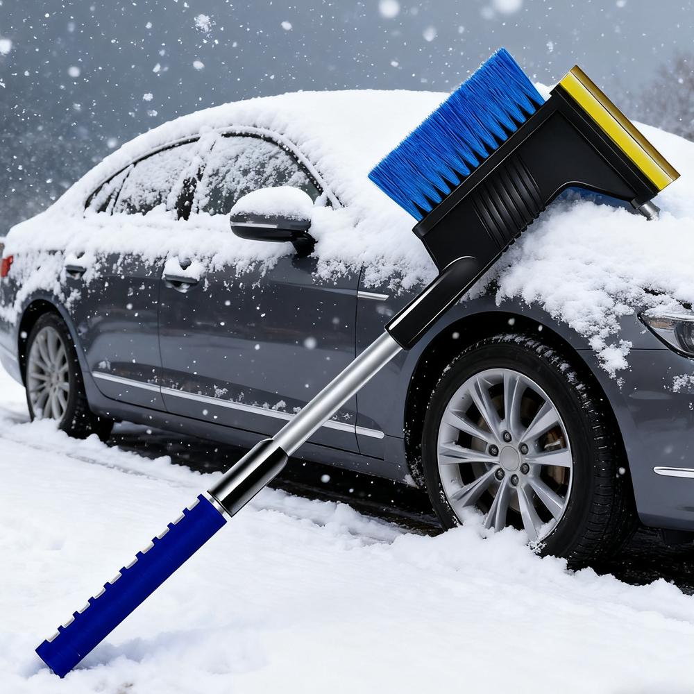 Winter Car Mounted Snow Removal Shovel with Three In One Snow Shovel Tool for Sweeping Snow, Scraping Snow with Safety Hammer