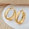 Minimalist Plain Circle 18k Gold Plated Personalized Fashion Ear Buckle Earrings For Women