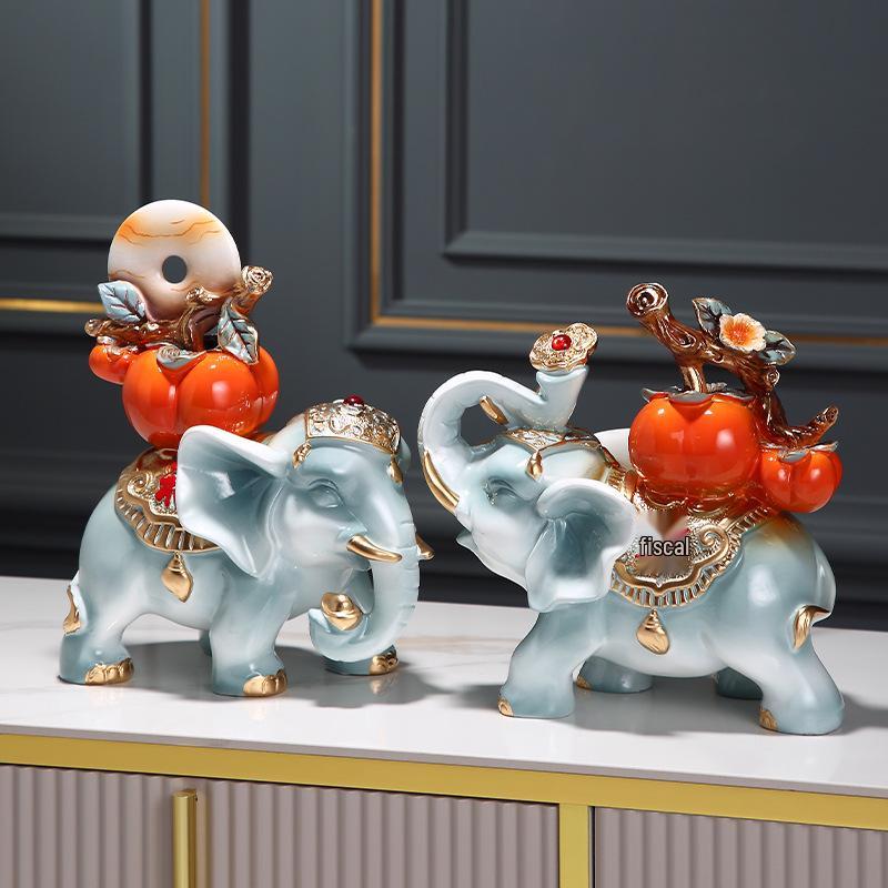 Wishful Elephant Ornaments: Bring Wealth & Fortune To Your Home Décor, Perfect for Entrance, TV Cabinet, Living Room, or Housewarming Gift