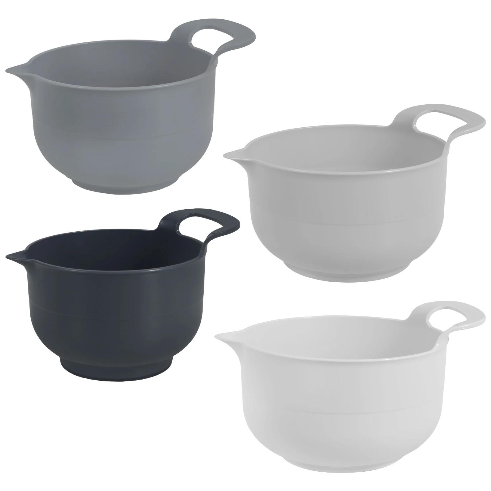 Набор пластиковых мисок для смешивания 4 шт. Многоразовые пластиковые вкладывающиеся миски для смешивания Многофункциональный вкладывающийся контейнер для кухни, готовки, выпечки