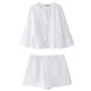 Fashion Style 2024 New Fall Women's Clothing Slim Looking All-Matching Hollow Embroider Shirt Mid Waist Shorts 8399300