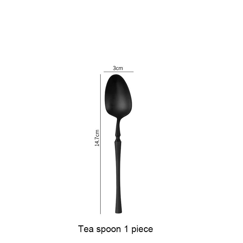 Matte Black 18/10 Stainless Steel Luxury Cutlery Tableware Knife Coffee Ice Spoon Fork Chopsticks Flatware Set Dishwasher Safe