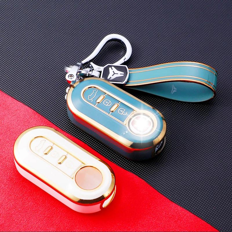 TPU Auto Schlüsselhülle Abdeckung für Fiat 500 Ducato Panda 500L Punto Lancia Musa für Citroen Jumper für Peugeot Boxer Auto Zubehör