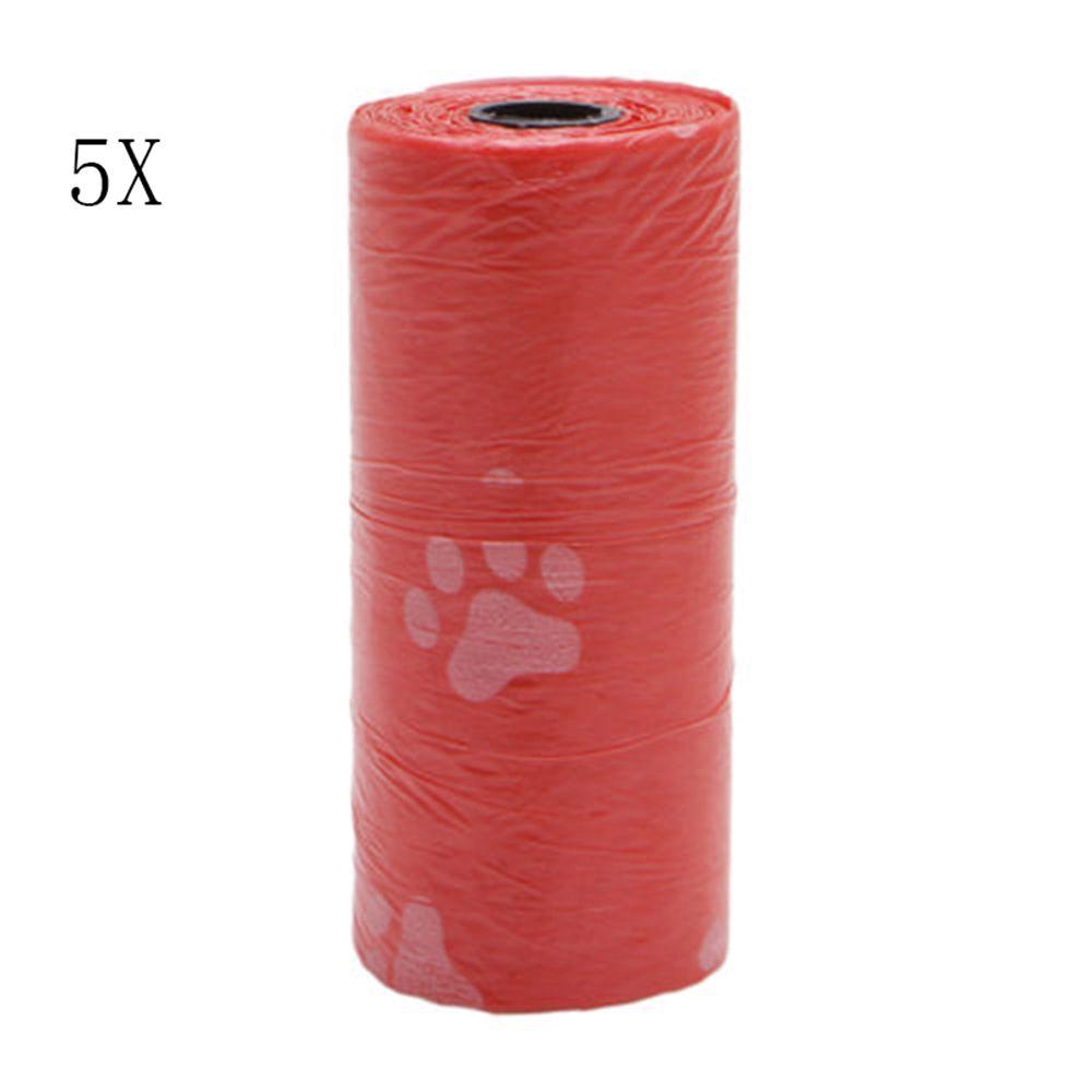 Degradable Poo Refills Scooper Home Supply Plastic 5Rolls/75Pcs Pet Dog Waste Poop Bags Pick