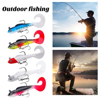 8.5cm/8.7g Soft Fishing Lure Simulation Design Pre-Rigged Jig Head Swimbaits Fake Bait Paddle Tail Swim Soft Bait Saltwater Freshwater Trout
