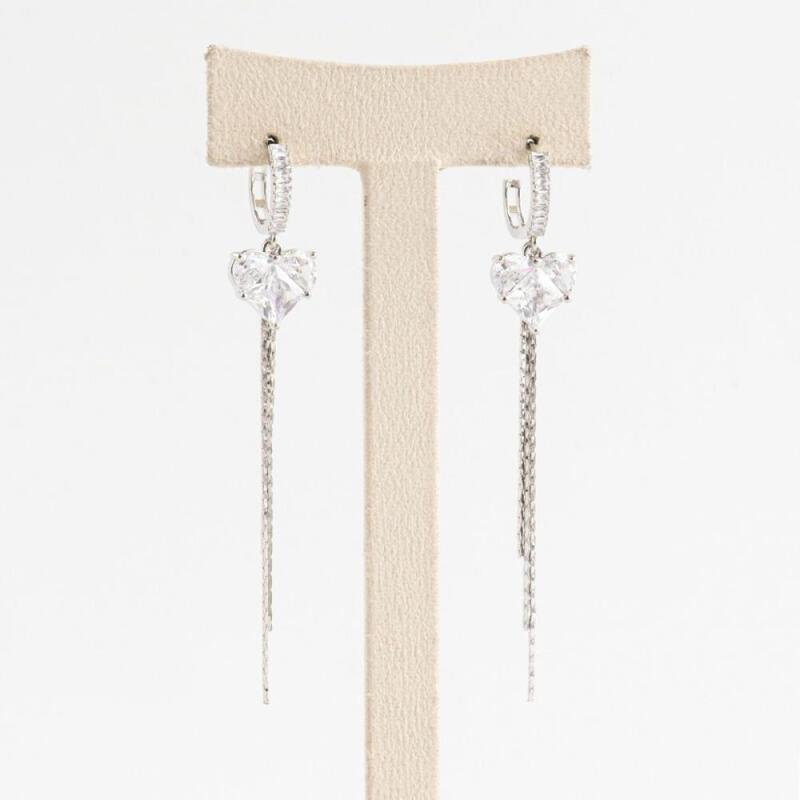 

Women s Dress Silver Crystal Drop Earrings A31797_Single Item