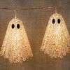 Cute Ghost Ornaments for Bedroom 6.6FT Halloween Light Up Garland, Lace LED Fairy String Light, Warm White Lights Home Spooky Hanging Bunting