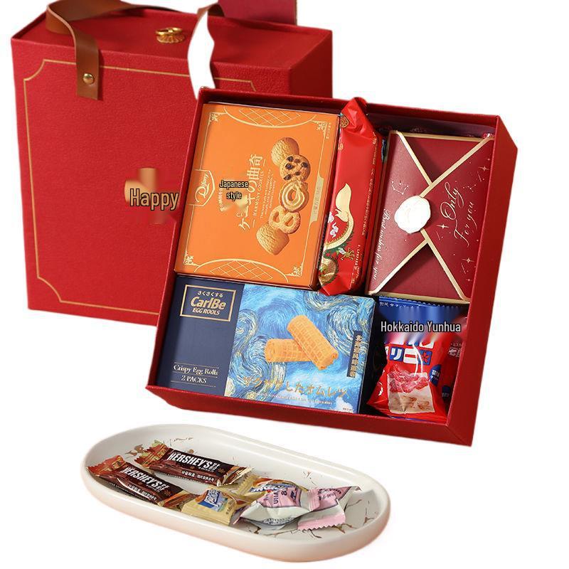 Elegant Wedding Candy Favor Box Set with Biscuits and Sweets