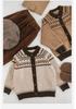 Cardigan Jacquard Britannico Retro per Bambini - Ragazzi e Ragazze Maglieria Autunno/Inverno 2025.