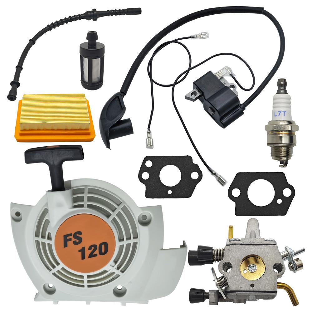 Carburetor Pulley Recoil Starter Ignition Coil Assembly For Stihl FS120 FS200 FS250 FS300 Trimmer Brush Cutter Parts