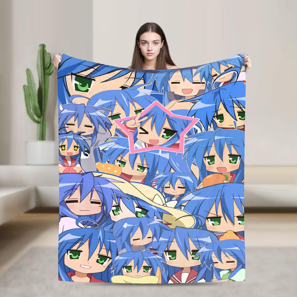 Konata izumi L-Lucky S-Star Throw Blanket Super Soft Trend Blankets For Living Room Travel Office Flannel Bedspread Bed Cover