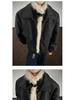 Men's Winter Thickened PU Leather Cotton Jacket with Fur and Stand Collar