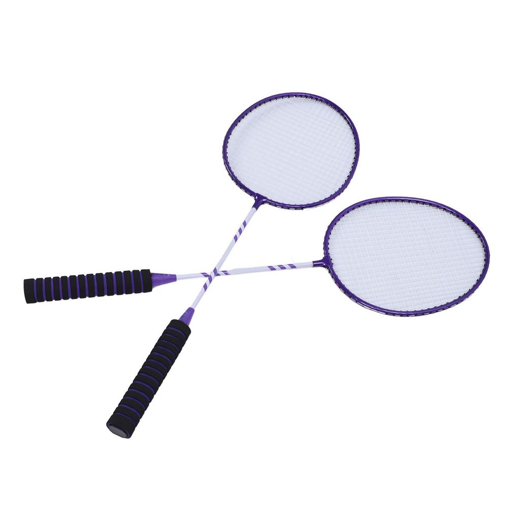 2PCS Badminton Rackets for Adults Teens Iron Alloy Anti Slip Badminton Rackets Set with Nylon Shuttlecocks Carrying Bag