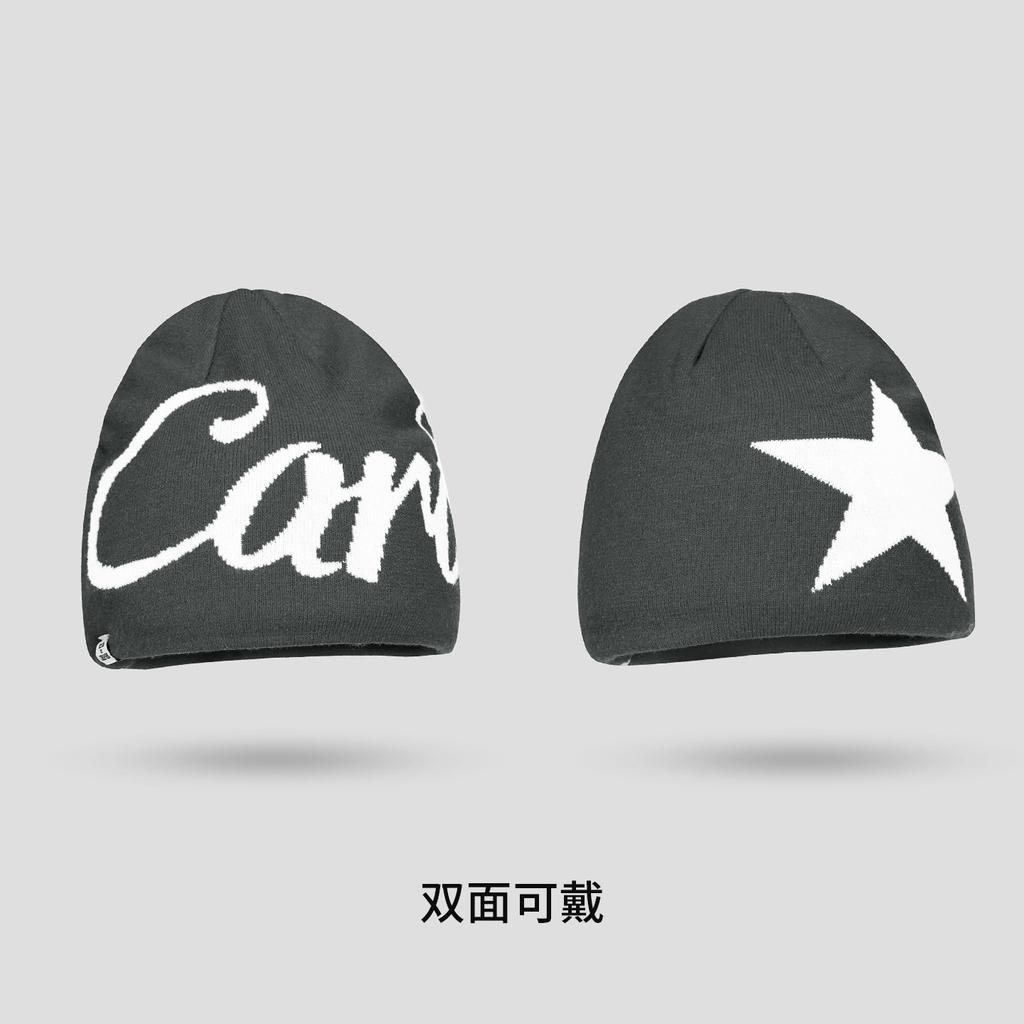 Autumn and winter hats women's cold hats big head circumference versatile knitted thin crimped outdoor stacking hats women's winter