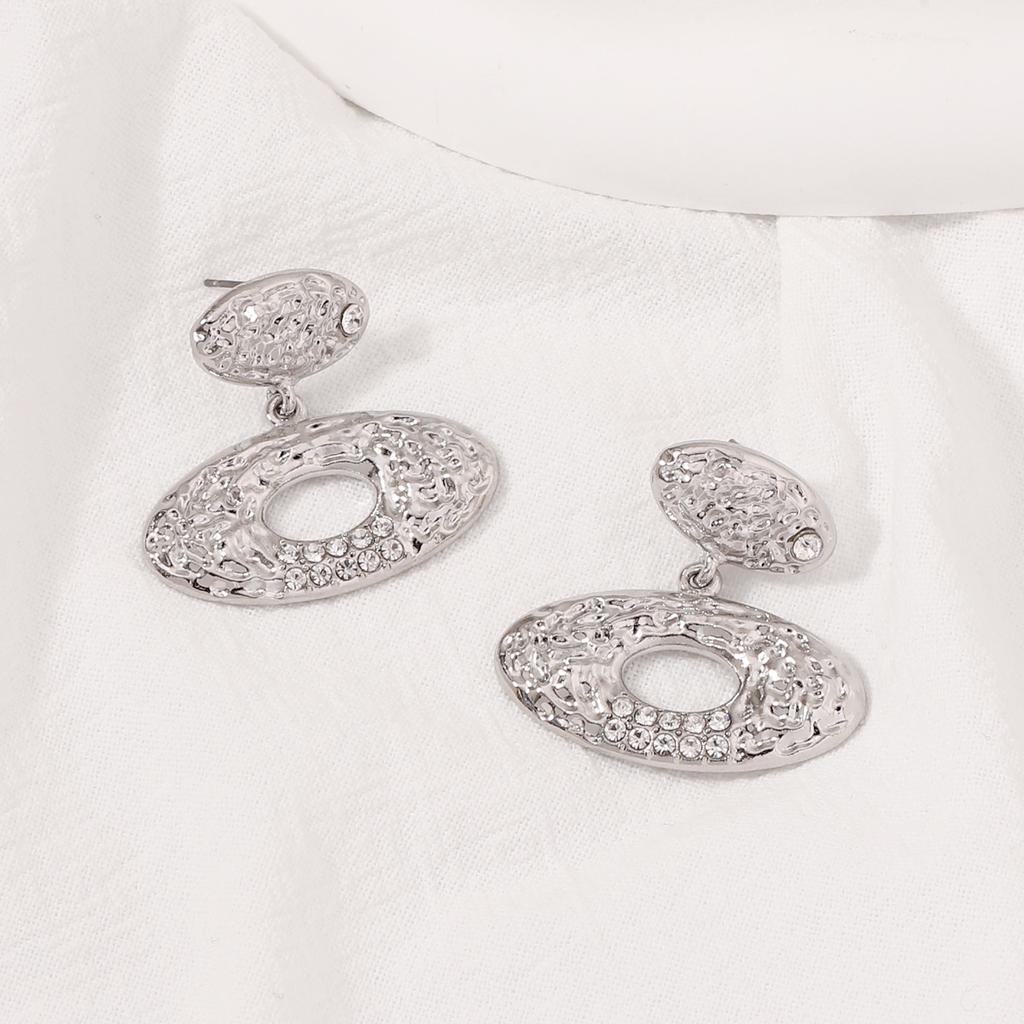 New geometric oval temperament, light luxury, versatile trendy fashion earrings, women