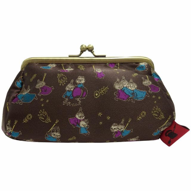 Moomin Jacquard Clasp Brown Pouch, Doodle,