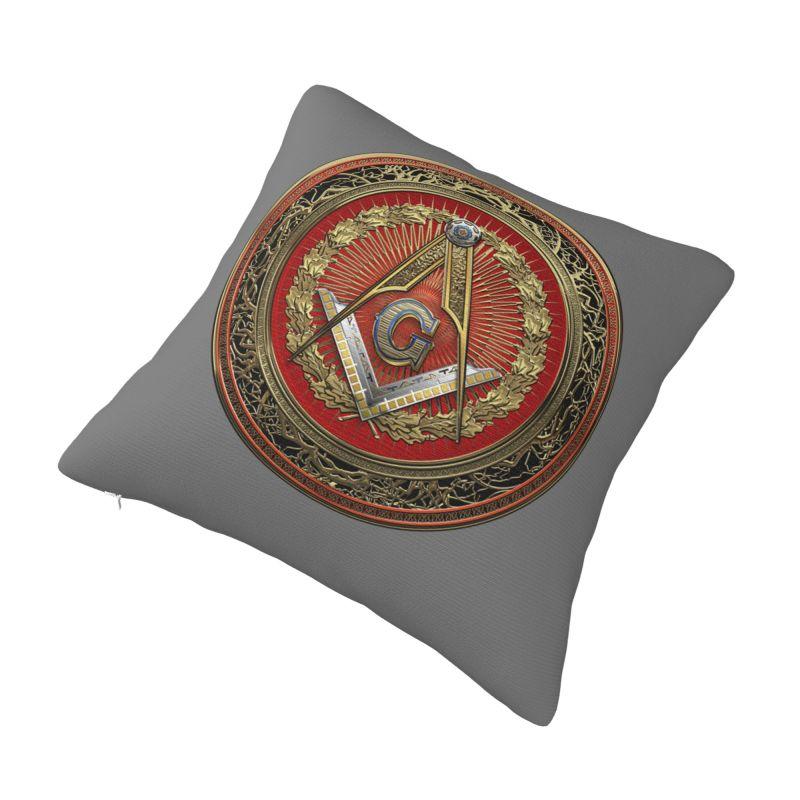 Custom Freemason Logo Pillow Covers Masonic Mason Freemasonry Cushion Cover Decoration Salon Square Pillowcase