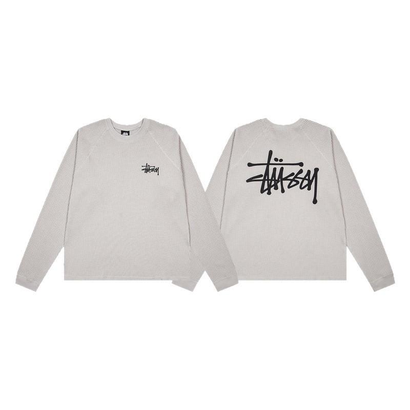 Stu American Style 2026 Collection Waffle Knit Long Sleeve Tee Oversized Washed Raglan Men
