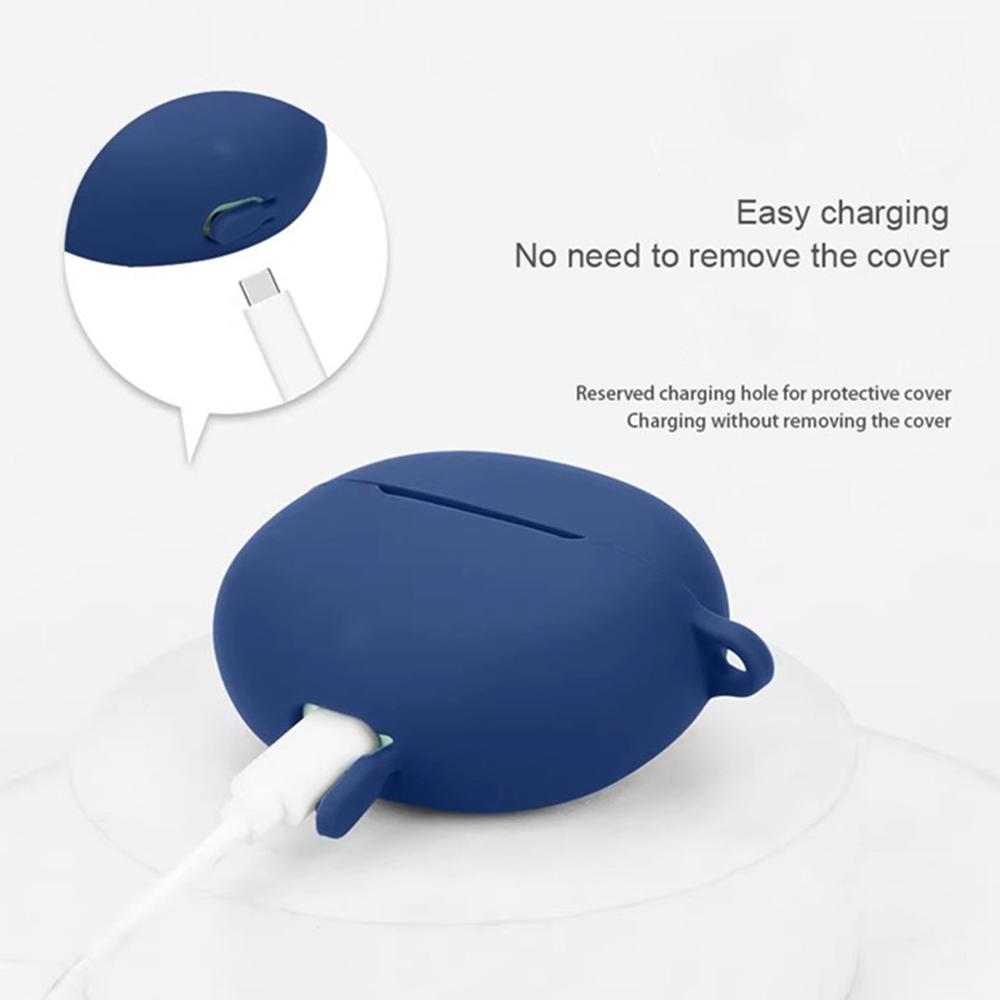 For Honor Earbuds X8 Silicone Case Wireless Earphones Protective Cover with Anti-Lost Buckle