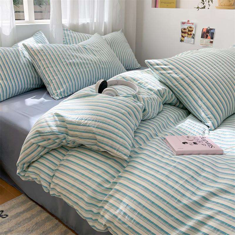 Popular Stripe Style Duvet Cover Set - Bedding Set Twin Full Single Double, Breathable Skin-Friendly,1 Duvet Cover 2 Pillowcases