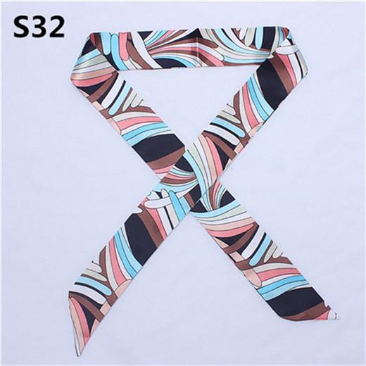 47 Colors Brand Bandana Small Silk Bag Scarf Women Head Hijab Scarf Long Skinny Scarves For Ladies Fashion Headband