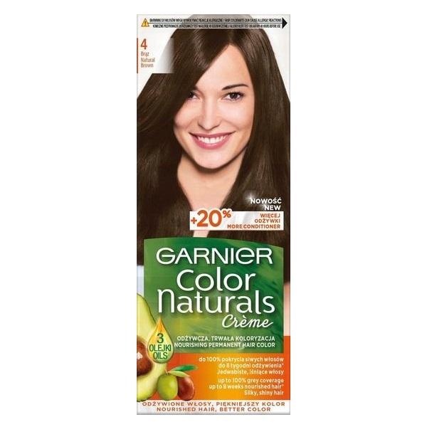 Garnier Color Naturals Permanent Hair Dye - Shade 4 Brown, Single Pack