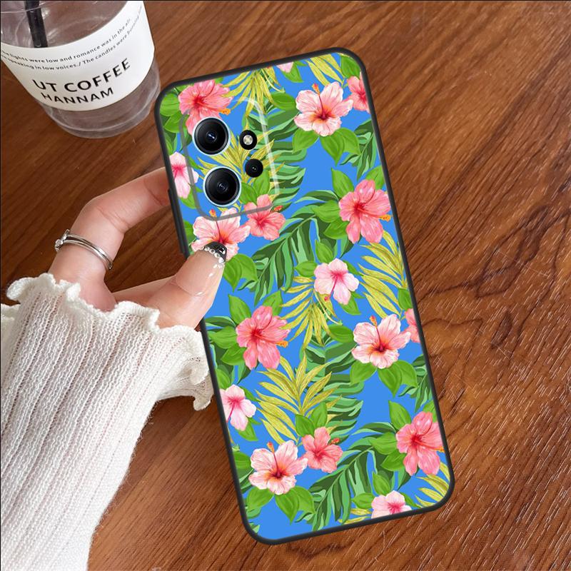 Hibiscus Flowers Floral Hybrid Case For Xiaomi Redmi 13C 14C 10C 12C Redmi Note 14 12 11 9 10 13 Pro 9S 10S 11S 12S Cover