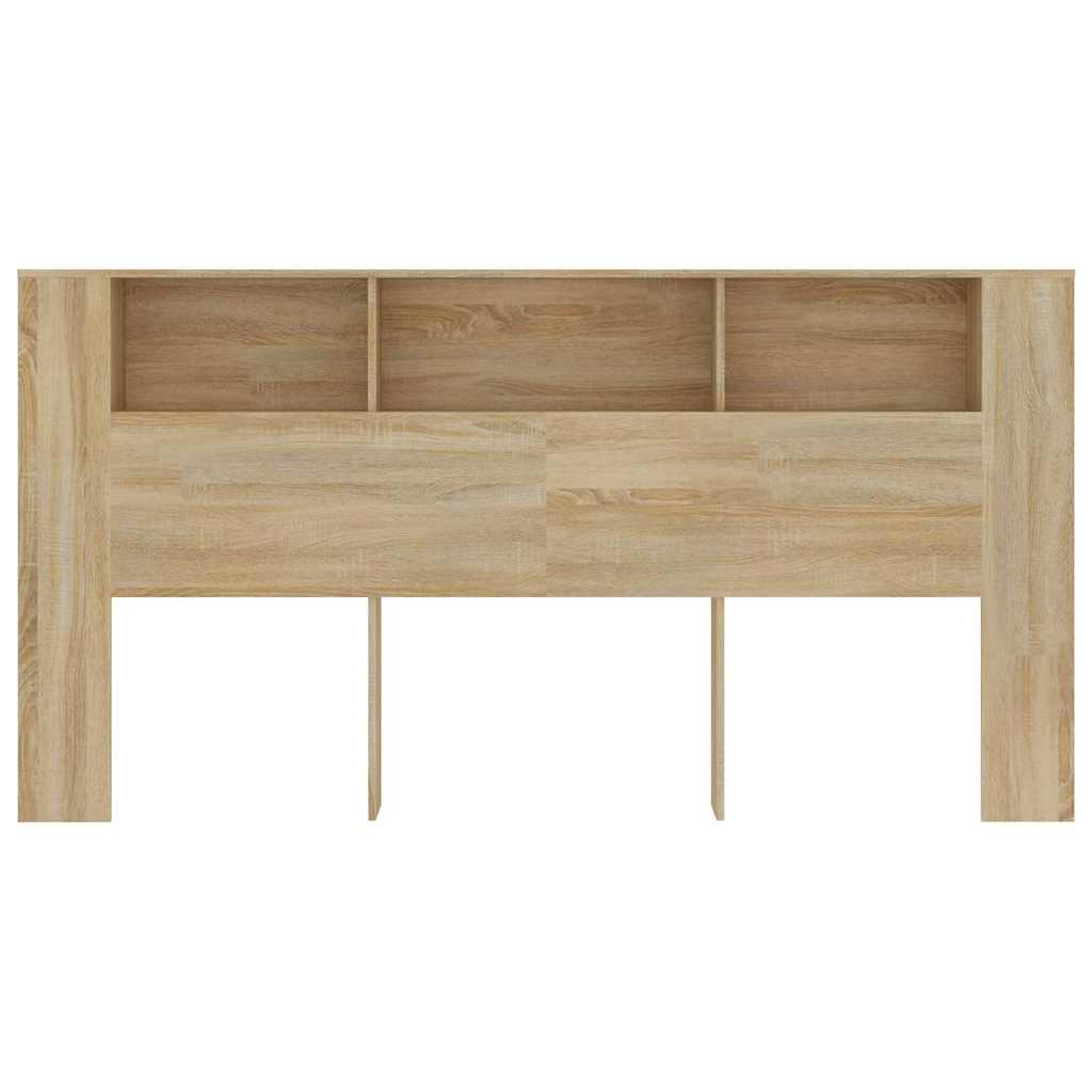 vidaXL Kopfteil mit Ablagen Sonoma-Eiche 200x18,5x104,5 cm