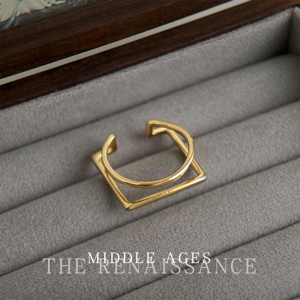 Explosive zircon gold open ring collection retro literary and artistic jewelry